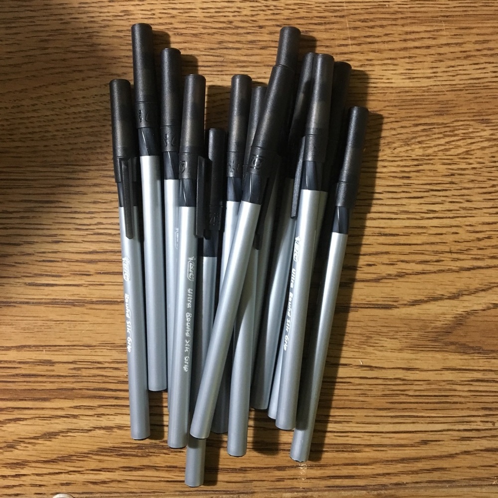 Bic black grip ballpoint pens —brand new